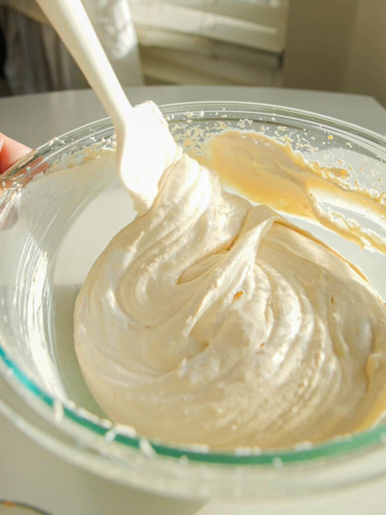 mixing filling for no bake pumpkin cheesecake